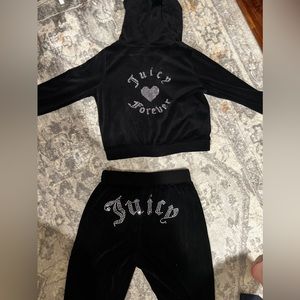 Juicy Couture Black bedazzled tracksuit set